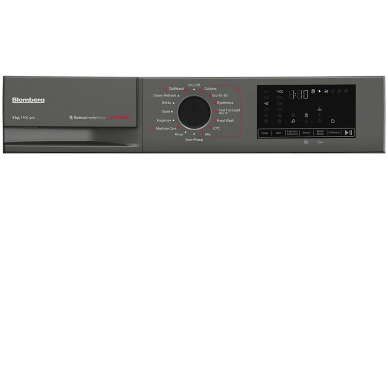 Blomberg LWA18461G 8kg 1400 Spin Washing Machine Graphite
