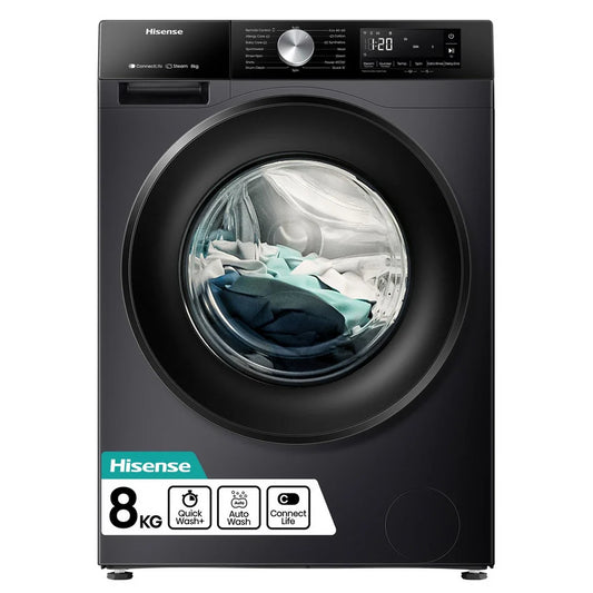 Hisense 3S Series WF3S8043BB3 WiFi-enabled 8kg 1400 Spin Washing Machine Black - A Rated