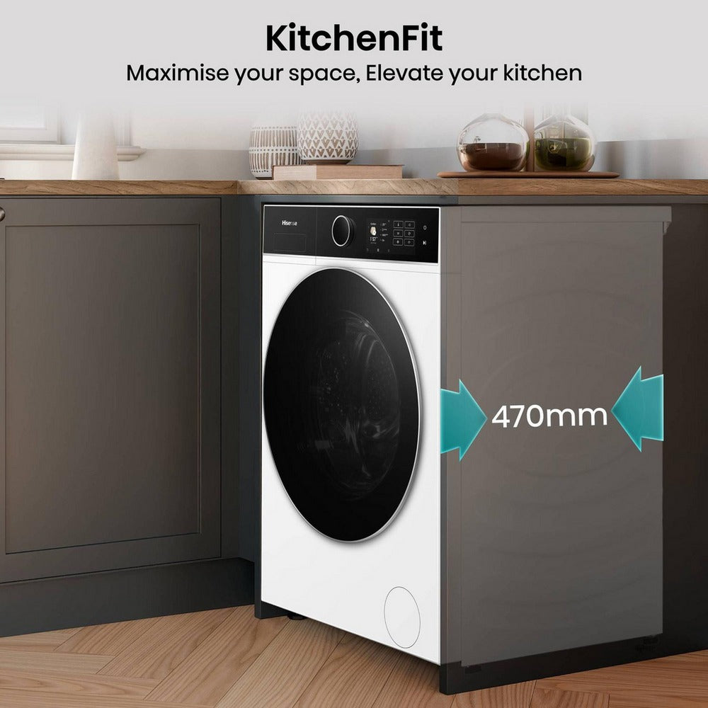 Hisense KitchenFit 5i Series WF5I9043BWFS 9kg 1400 Spin WiFi-enabled Freestanding Washing Machine White
