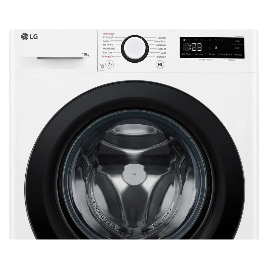 LG F4Y510WBLN1 Washing Machine Front Load 10 kg 1400 Spin White - Clearance