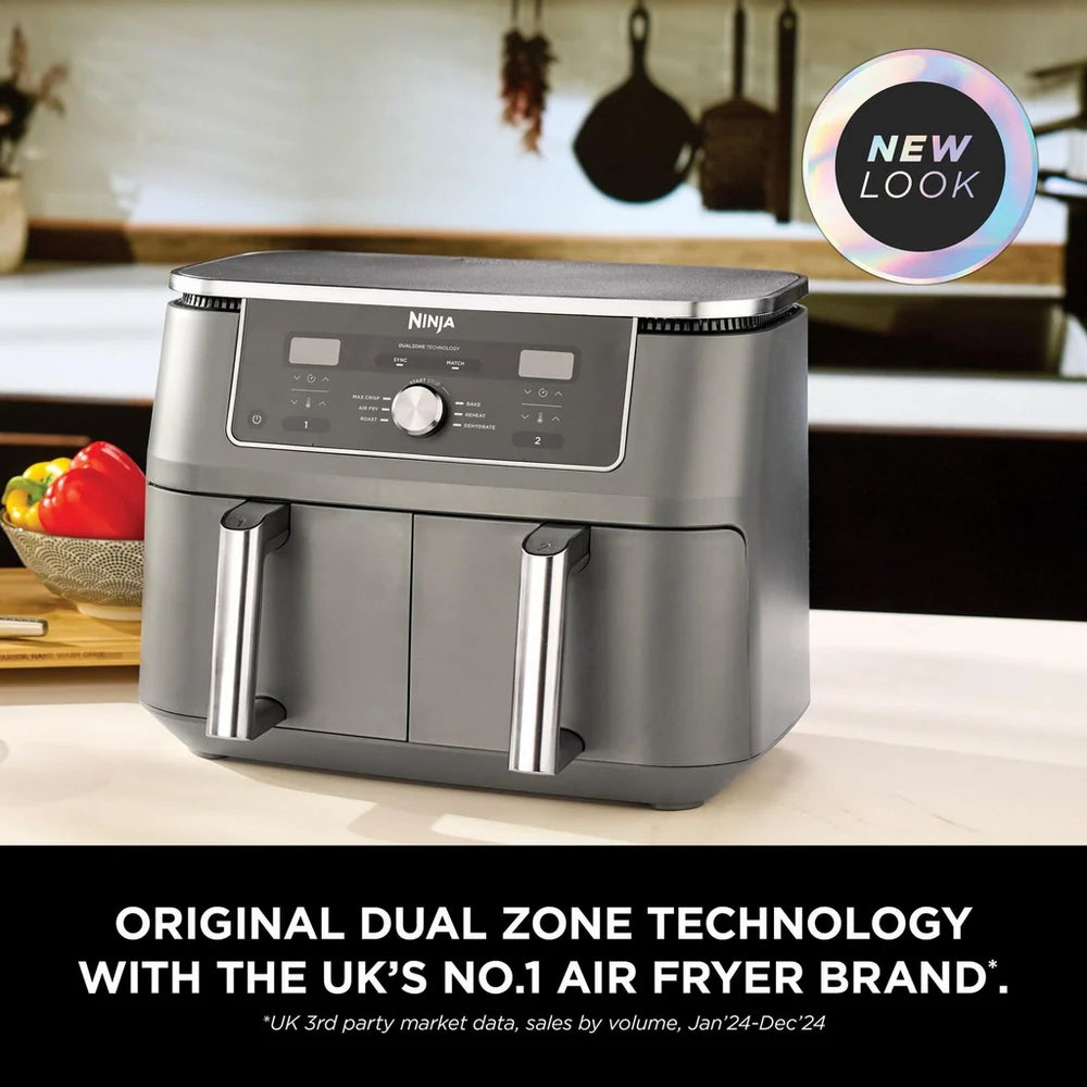 Ninja MAX 6 in 1 Dual Zone Air Fryer DZ400UK 9.5L Gunmetal Grey - Clearance